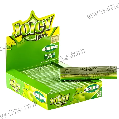 Папір для самокруток Juicy Jays King Size Green Apple в уп. 32 шт